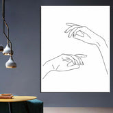 Painting by Numbers Line Drawing Art Silhouette Hands VI